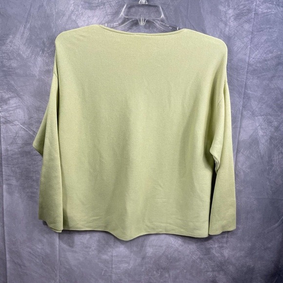 J Jill womens cardigan size Small L/S light green button down pearlized buttons - Picture 7 of 9